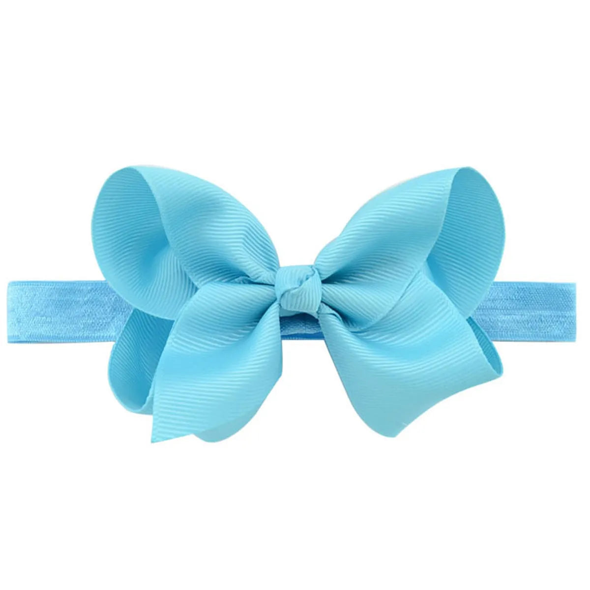 Children'S Handmade Solid Color Flower Bow Baby Headband Wholesale