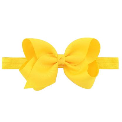 Children'S Handmade Solid Color Flower Bow Baby Headband Wholesale