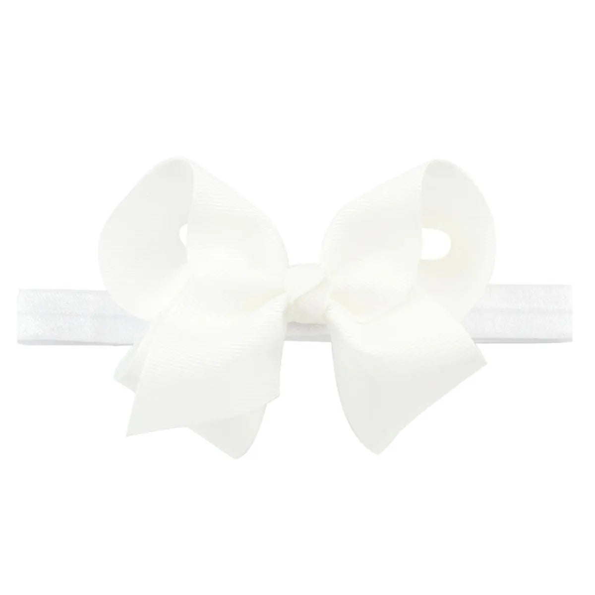 Children'S Handmade Solid Color Flower Bow Baby Headband Wholesale