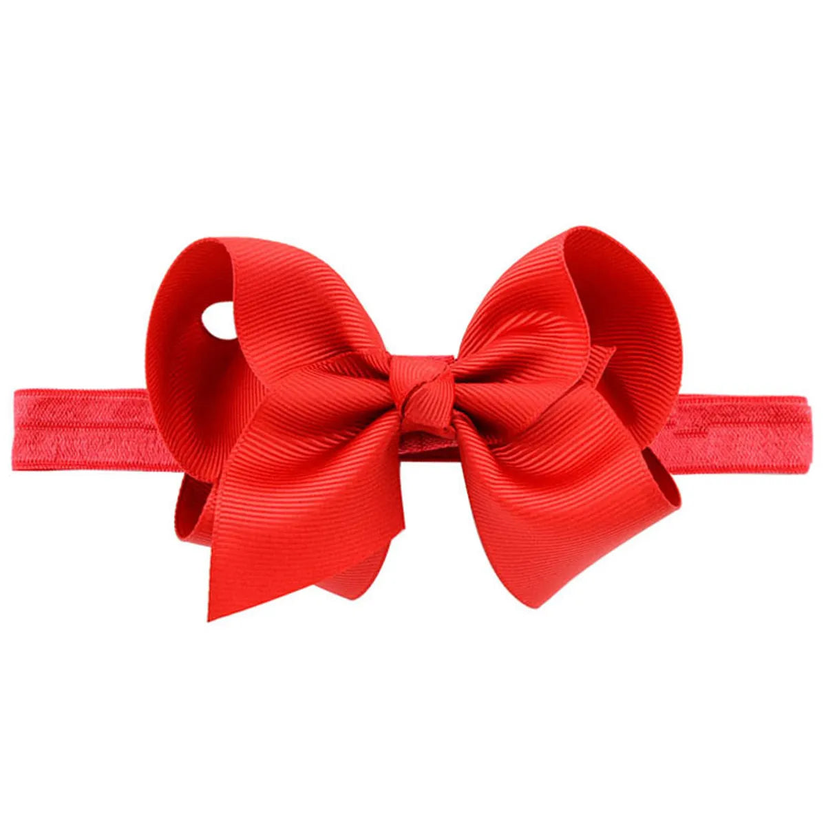 Children'S Handmade Solid Color Flower Bow Baby Headband Wholesale