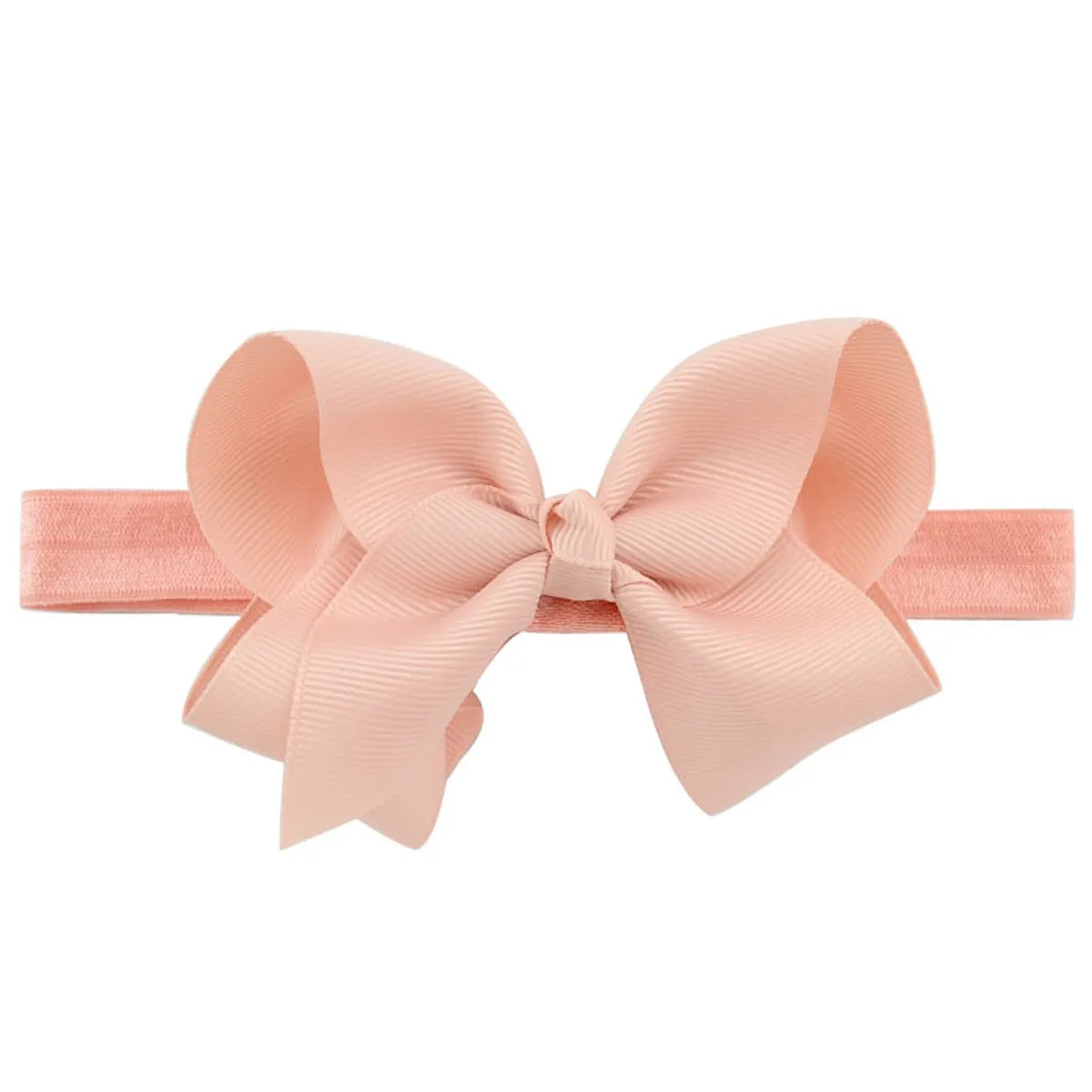 Children'S Handmade Solid Color Flower Bow Baby Headband Wholesale