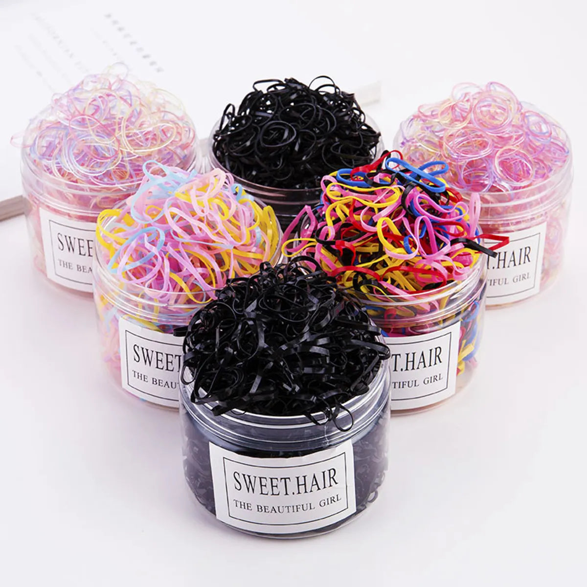 Children'S Headdress Rubber Band Hair Tie Black Rubber Band Thickened Hair Rope