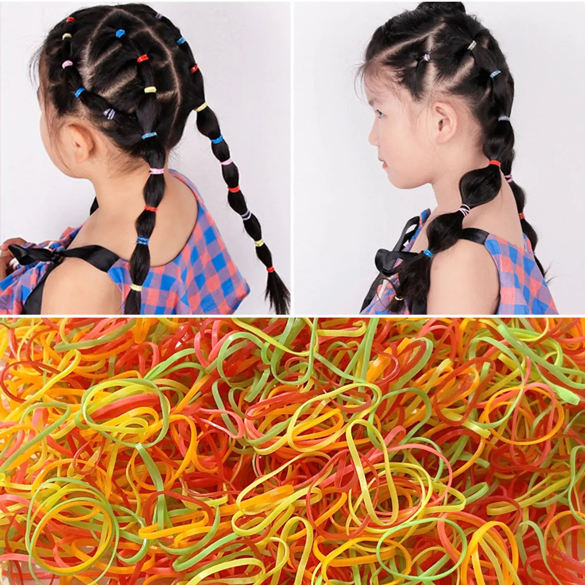 Children'S Headdress Rubber Band Hair Tie Black Rubber Band Thickened Hair Rope