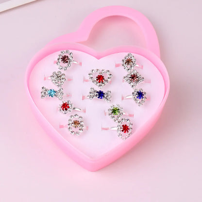 Children's Ring Exquisite Flashing Diamond Adjustable Finger Toy 36 Pieces