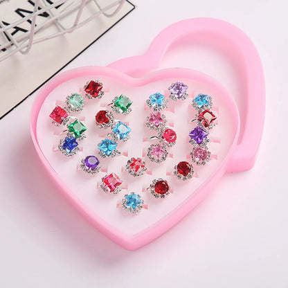 Children'S Ring Women'S Cartoon Jewelry Princess Ring Resin Toy Set Kindergarten Small Gifts Girls' Jewelry