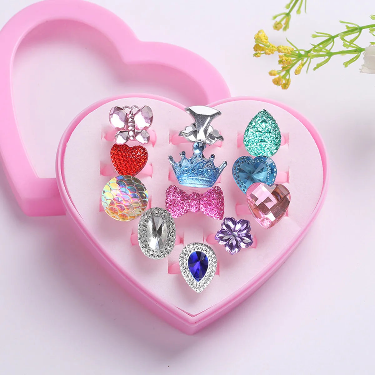 Children'S Ring Women'S Cartoon Jewelry Princess Ring Resin Toy Set Kindergarten Small Gifts Girls' Jewelry