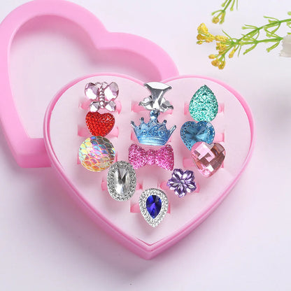 Children'S Ring Women'S Cartoon Jewelry Princess Ring Resin Toy Set Kindergarten Small Gifts Girls' Jewelry