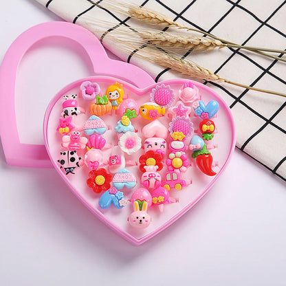 Children'S Ring Women'S Cartoon Jewelry Princess Ring Resin Toy Set Kindergarten Small Gifts Girls' Jewelry