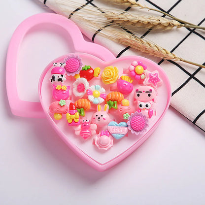 Children'S Ring Women'S Cartoon Jewelry Princess Ring Resin Toy Set Kindergarten Small Gifts Girls' Jewelry