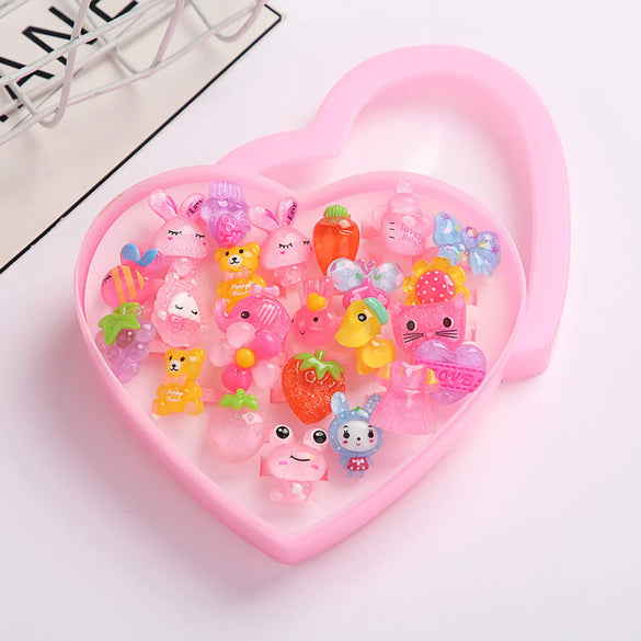 Children'S Ring Women'S Cartoon Jewelry Princess Ring Resin Toy Set Kindergarten Small Gifts Girls' Jewelry