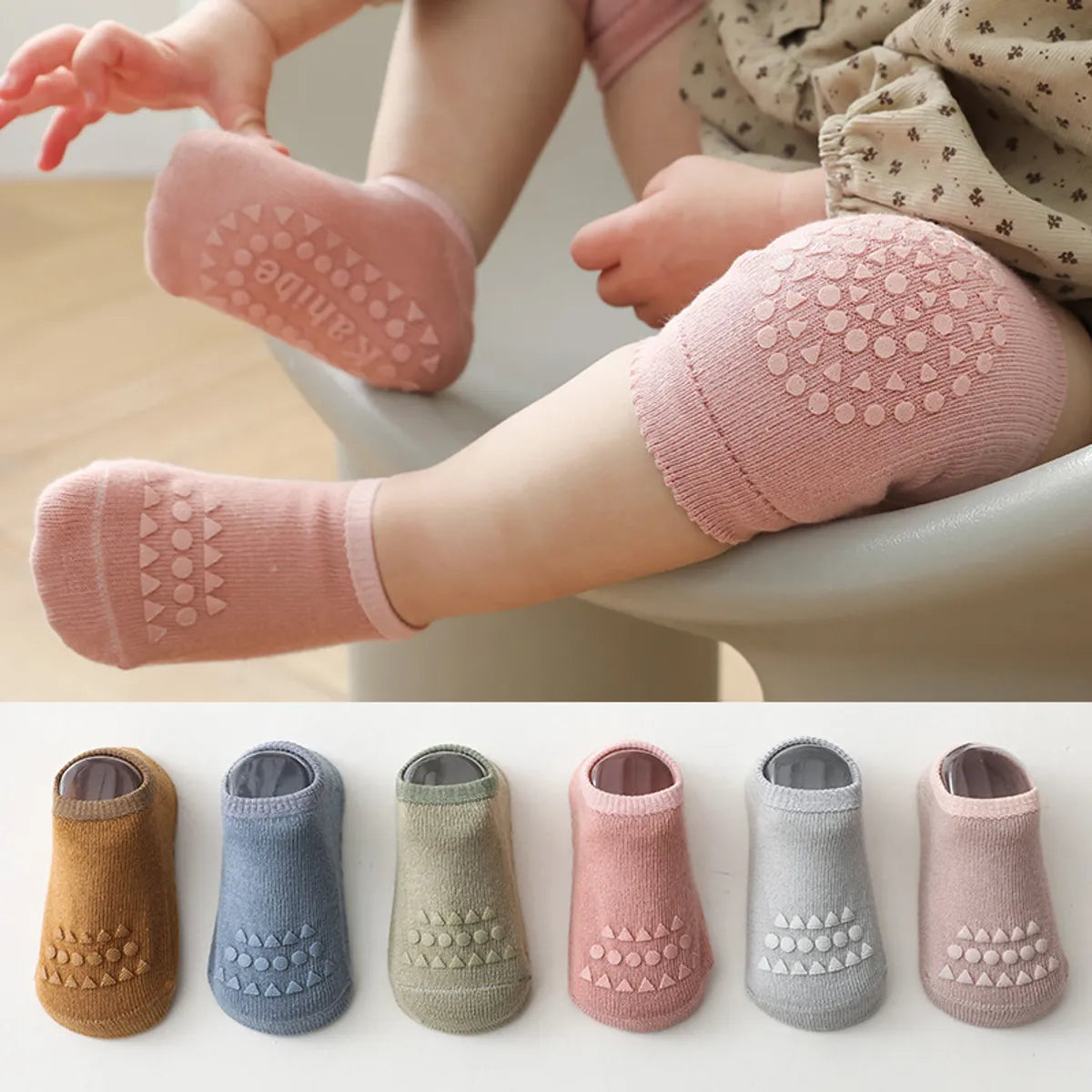 Children Unisex Baby General Simple Style Round Dots Solid Color Nylon Cotton Jacquard Crew Socks 1 Set