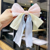 Children's Bow Hairpin Sweet Princess Color Contrast Cloth Handmade Yarn Ribbon Headwear Girls' Hair Accessories