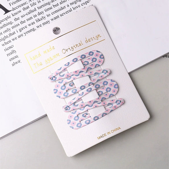 Children's Cartoon Fruit Bangs Clip Hair Accessories Headdress Bb Clip Side Clip Made Of Alloy Handmade 4 Piece Set