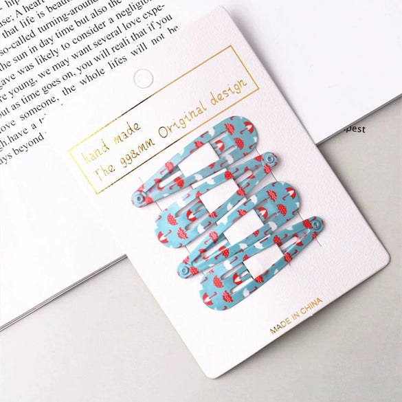 Children's Cartoon Fruit Bangs Clip Hair Accessories Headdress Bb Clip Side Clip Made Of Alloy Handmade 4 Piece Set