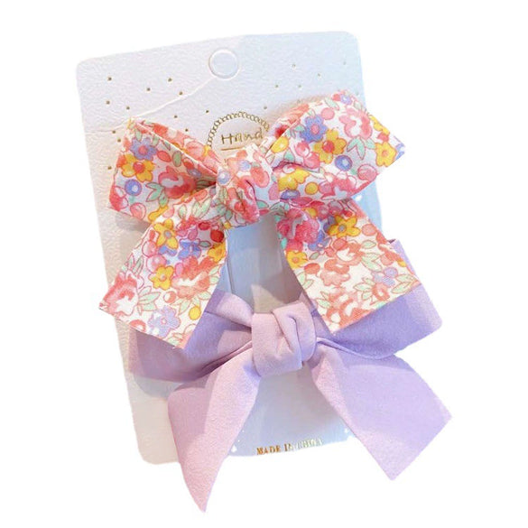 Children's Cloth Floral Bow Handmade Hair Clip Accessories