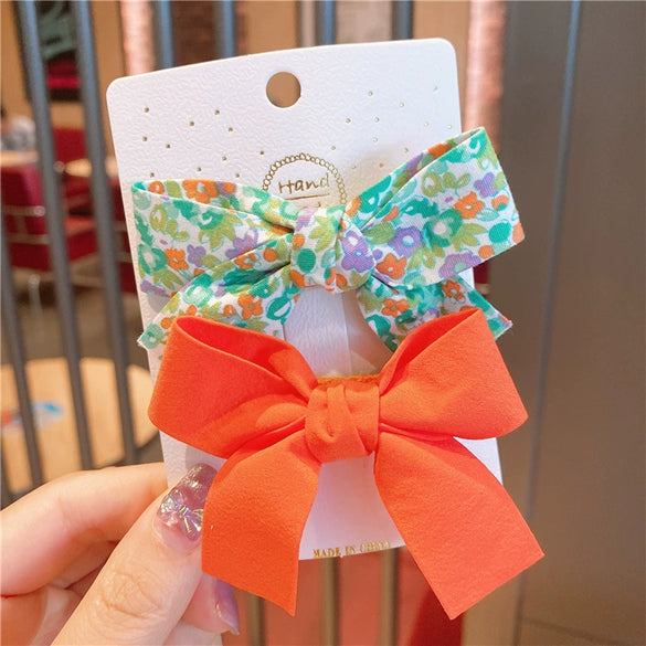 Children's Cloth Floral Bow Handmade Hair Clip Accessories