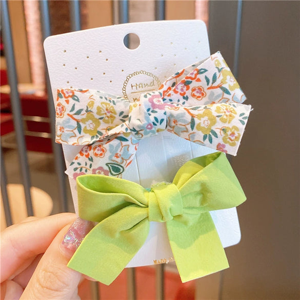 Children's Cloth Floral Bow Handmade Hair Clip Accessories