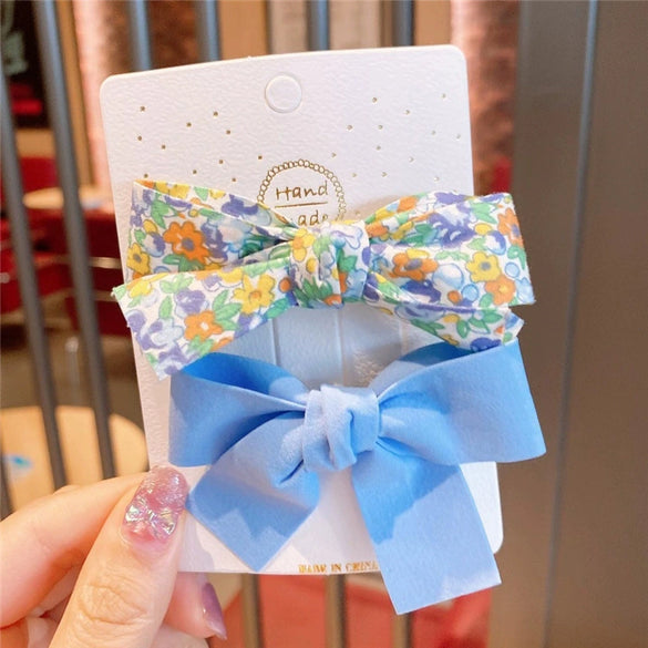 Children's Cloth Floral Bow Handmade Hair Clip Accessories