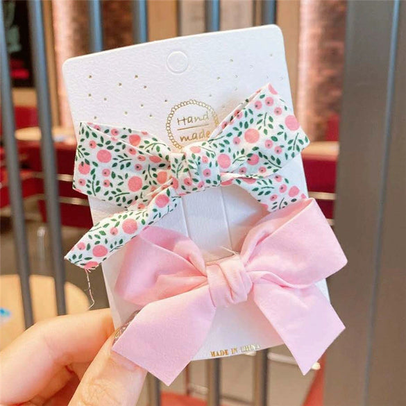 Children's Cloth Floral Bow Handmade Hair Clip Accessories