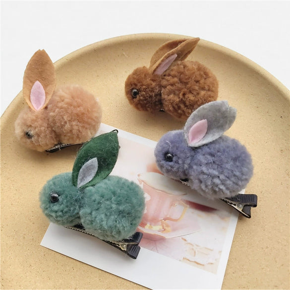 Children's Cloth Rabbit Duckbill Clip Handmade Cartoon Hairpin