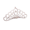 Children's Crown Rhinestone Hair Comb Alloy Silver Plated Electroplated