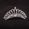Children's Crown Rhinestone Hair Comb Alloy Silver Plated Electroplated