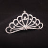 Children's Crown Rhinestone Hair Comb Alloy Silver Plated Electroplated