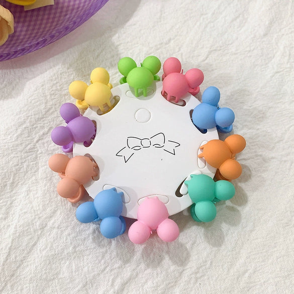Children's Cute Mini Flower Crown Grip Hair Clip Colorful Cartoon Plastic Resin Hairpin For Baby Bangs And Broken Hair