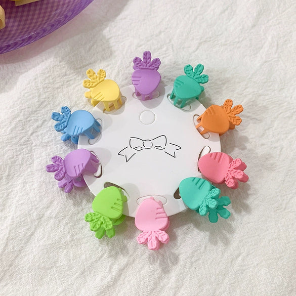 Children's Cute Mini Flower Crown Grip Hair Clip Colorful Cartoon Plastic Resin Hairpin For Baby Bangs And Broken Hair