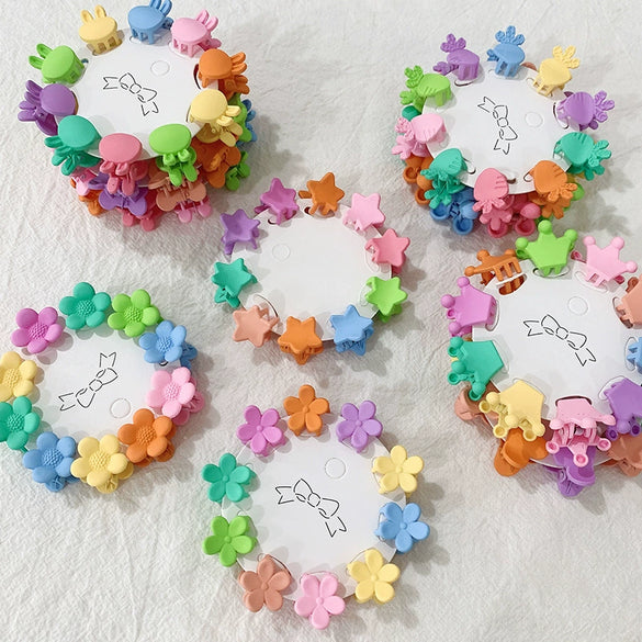 Children's Cute Mini Flower Crown Grip Hair Clip Colorful Cartoon Plastic Resin Hairpin For Baby Bangs And Broken Hair