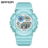 Children's Electronic Watch Multifunctional Sports Waterproof Round Dial Abs Case Tpu Strap Acrylic Mirror