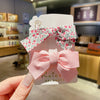 Children's Fabric Bow And Floral Duckbill Hair Clip Cute Princess Style Side Hairpin For Little Girls