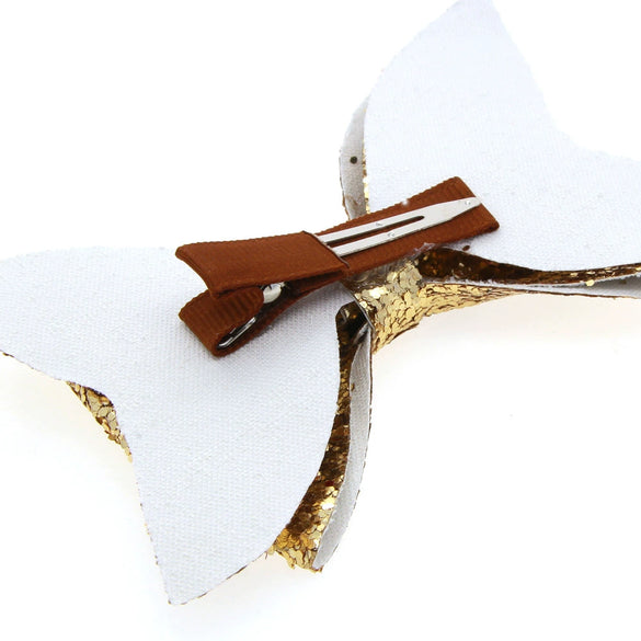 Children's Four Seasons Sequin Cloth Handmade Flower Solid Color Hairpin Big Bow Side Clip Headdress