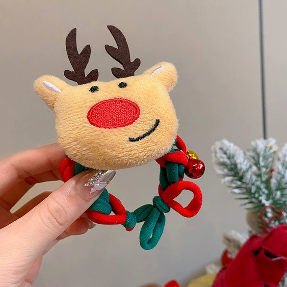 Children's Hair Ring Headwear Plush Elk Cartoon Handmade Hair Accessories