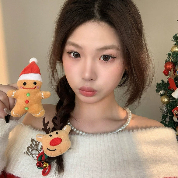 Children's Hair Ring Headwear Plush Elk Cartoon Handmade Hair Accessories