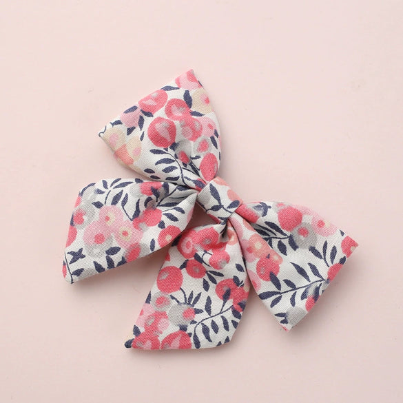 Children's Hairpin Handmade Cotton And Linen Plaid Bow Hair Accessory