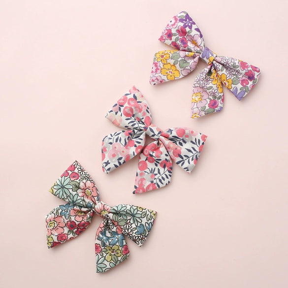 Children's Hairpin Handmade Cotton And Linen Plaid Bow Hair Accessory