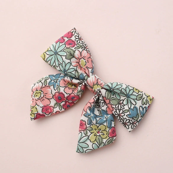 Children's Hairpin Handmade Cotton And Linen Plaid Bow Hair Accessory