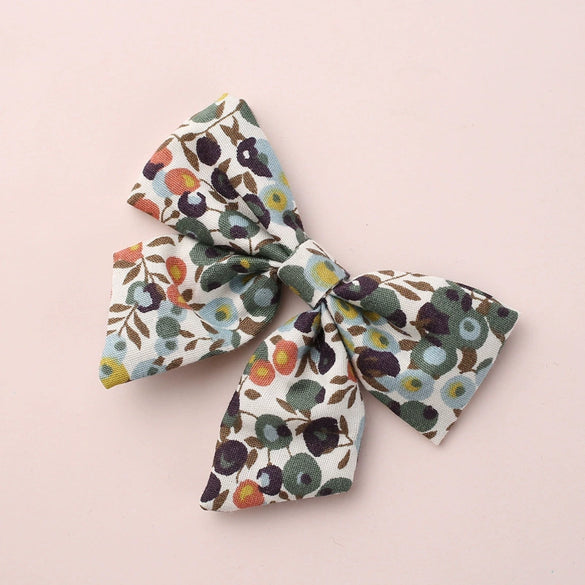 Children's Hairpin Handmade Cotton And Linen Plaid Bow Hair Accessory