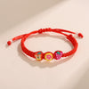 Children's Hand Woven Colorful Rope Bracelet With Soft Pottery Small Animal And Zodiac Cartoon Design Ethnic Style Made Of Soft Clay For Wholesale
