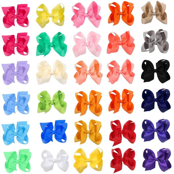 Children's Handmade Cloth Bow Flower Hair Clip Duckbill Hairpin Colorful Headwear