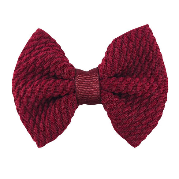 Children's Handmade Cloth Mini Bow Hair Accessories With Solid Color Pattern