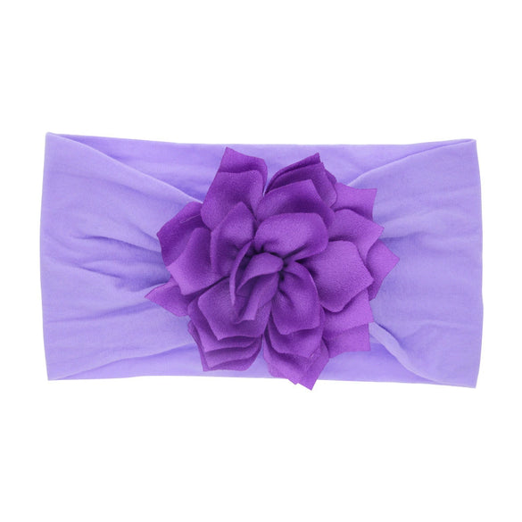 Children's Handmade Cloth Nylon Lotus Flower Elastic Headband
