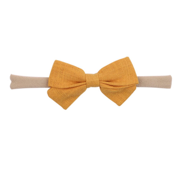 Children's Handmade Nylon Fabric Bow Plaid Hair Band Set Soft Elastic Bow Hair Rope Headdress Accessories