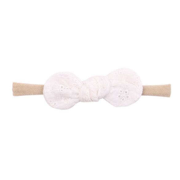Children's Handmade Nylon Fabric Bow Plaid Hair Band Set Soft Elastic Bow Hair Rope Headdress Accessories