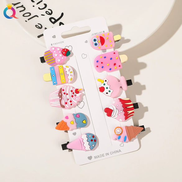 Children's Handmade Silicone Rabbit Ears Duckbill Hair Clip Set Playful Hair Accessories For Girls And Women