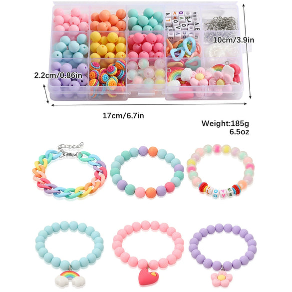 Children's Plastic Resin Beaded Heart Shaped Cartoon Style Electroplated Diy Bracelet Jewelry Accessories