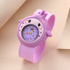 Children's Plastic Rubber Watch Fashion Creative Round Dial Cartoon Pattern Quartz Watch