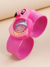 Children's Plastic Rubber Watch Fashion Creative Round Dial Cartoon Pattern Quartz Watch