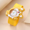 Children's Plastic Rubber Watch Fashion Creative Round Dial Cartoon Pattern Quartz Watch